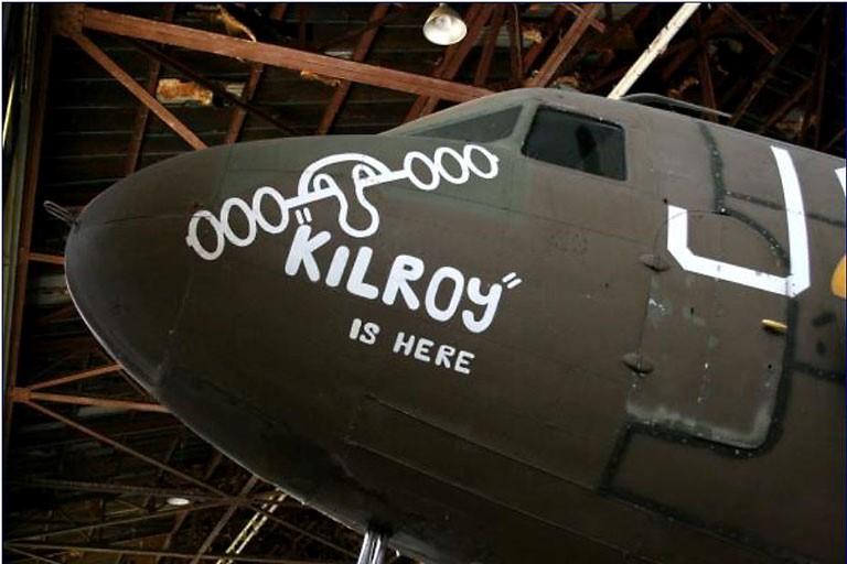 "Kilroy is here" graffiti / Photo courtesy Larry Ellis